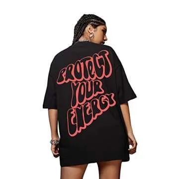 SweatyRocks Women's Oversized Graphic Short Sleeve Tee