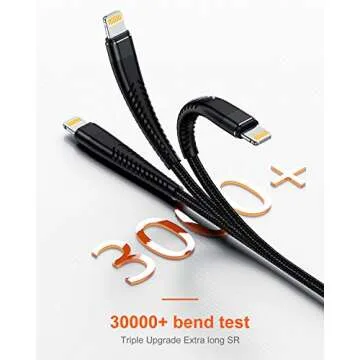 Extra Long iPhone Charger Cable 16ft/5M, Apple MFi Certified Lightning Cable 15ft, Fast Charging Nylon Braided Charging Cord for Apple iPhone 14 Pro Max/14/13Pro/12 Mini/11/X/XS/XR/8 Plus/7/6/5/iPad