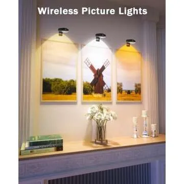 WILLED Picture Lights for Wall, 1200mAh Rechargeable Battery Operated Picture Frame lights, Puck Lights with Remote, Dimmable & Timer Art Lighting for Paintings Wireless, Magnetic Gallery Light/3 Pack