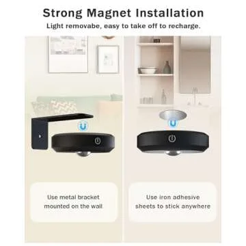 WILLED Picture Lights for Wall, 1200mAh Rechargeable Battery Operated Picture Frame lights, Puck Lights with Remote, Dimmable & Timer Art Lighting for Paintings Wireless, Magnetic Gallery Light/3 Pack