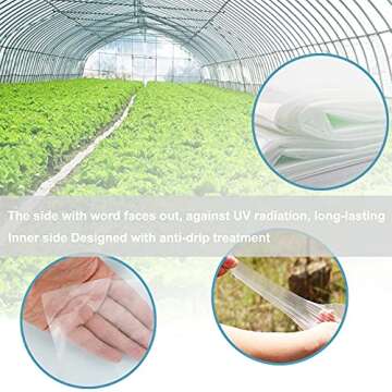 Inslat 6 mil Greenhouse Plastic Film Sheeting Cover, 8' x 25' UV Resistant Polyethylene Film, 4 Year...