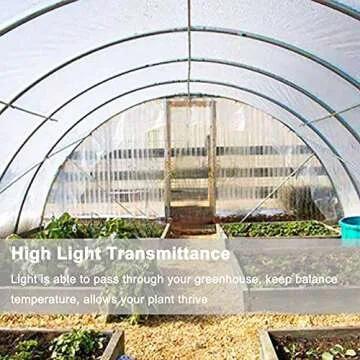 Inslat 6 mil Greenhouse Plastic Film Sheeting Cover, 8' x 25' UV Resistant Polyethylene Film, 4 Year Green House Hoop Supply Farm Plastic Cover