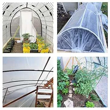 Inslat 6 mil Greenhouse Plastic Film Sheeting Cover, 8' x 25' UV Resistant Polyethylene Film, 4 Year Green House Hoop Supply Farm Plastic Cover
