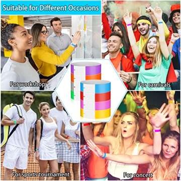 800 Neon Adhesive Wristbands for Events and Parties