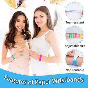 800 Neon Adhesive Wristbands for Events and Parties
