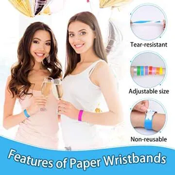 800 Neon Adhesive Wristbands for Events and Parties