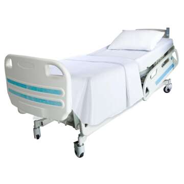 White Classic Twin Flat Sheets 6 Pack, White Cotton Flat Bed Sheet 66x104 Inches, 200 Thread Count Hospital Bed Sheets