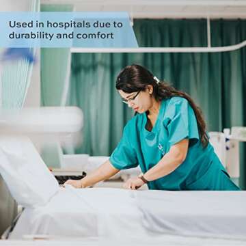 White Classic Twin Flat Sheets 6 Pack, White Cotton Flat Bed Sheet 66x104 Inches, 200 Thread Count Hospital Bed Sheets