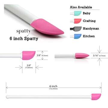 Spatty Last Drop Mini Makeup Spatula (6 Inch Pink) Shark Tank Mom Made Scrapes Foundation, Lotion, Cosmetics, Beauty Products, Perfect Gifts for Women, Teen, Grandma, Stocking Stuffers Under 6 Dollars