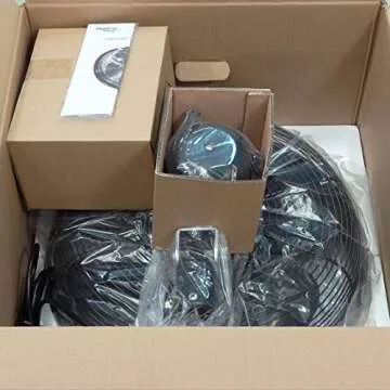 HydroMist Oscillating Wall Mounted Outdoor-Rated Fan, 3- Speed Control on Motor, Alum Fan Blade, Mounting Bracket and Black Cover, Residential/Commercial Use, 24”, Dark Brown