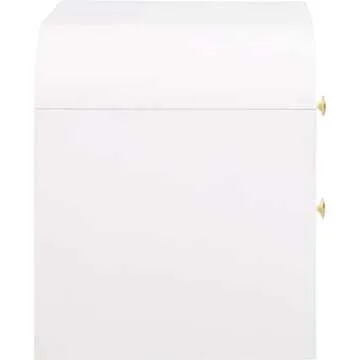 Meridian Furniture 888White-NS Artisto Collection Modern | Contemporary Rich Wood Veneer Nightstand with Complete Sets of Gold and Chrome Handles Included, White, 26" W x 18.5" D x 22" H