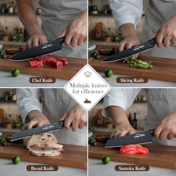 Elegant 15-piece Kitchen Knife Set with Sharpener Block