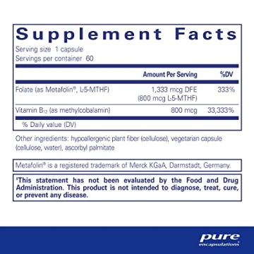 Pure Encapsulations B12 Folate for Energy & Nerves