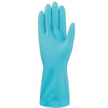 Mr. Clean Ultra Flex Reusable Latex Cleaning Gloves with Non-Slip Grip, Large, Blue
