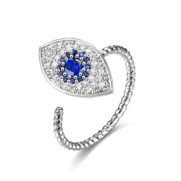 COLORFUL BLING Fidget Sunflower Evil Eye Daisy Spinner Stackable Rings Bee Butterfly Adjustable Open...