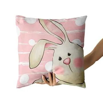 Giwawa Easter Bunny Pillow Covers Set for Seasonal Decor