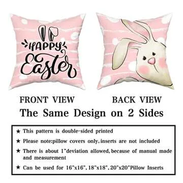 Giwawa Easter Bunny Pillow Covers Set for Seasonal Decor
