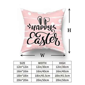 Giwawa Easter Bunny Pillow Covers 18x18 Set of 2 Easter Decorations for Home Farmhouse Sofa Cute Rabbit Spots Throw Pillows Spring Easter Cushion Cover Decor