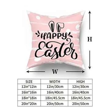 Giwawa Easter Bunny Pillow Covers Set for Seasonal Decor