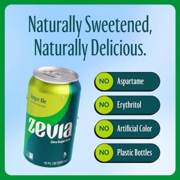 Zevia Zero Calorie Ginger Ale - Refreshing Soda Alternative