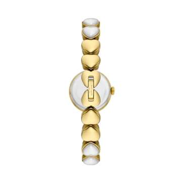 Kate Spade New York Women's Monroe Quartz Stainless Steel and Heart Pearl Three-Hand Watch, Color: Gold/Pearl