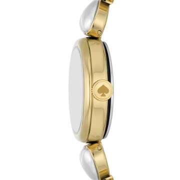 Kate Spade New York Women's Monroe Quartz Stainless Steel and Heart Pearl Three-Hand Watch, Color: Gold/Pearl