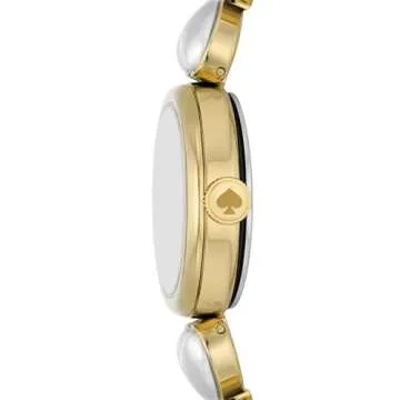 Kate Spade New York Women's Monroe Quartz Stainless Steel and Heart Pearl Three-Hand Watch, Color: Gold/Pearl
