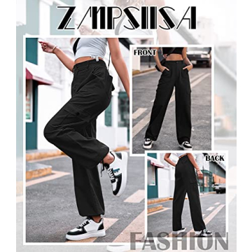 ZMPSIISA Women's High Waisted Cargo Pants for Comfort and Style