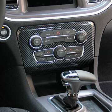 Crosselec Carbon Fiber Central Control A/C Panel Cover Trim for Dodge Charger 2015-2023