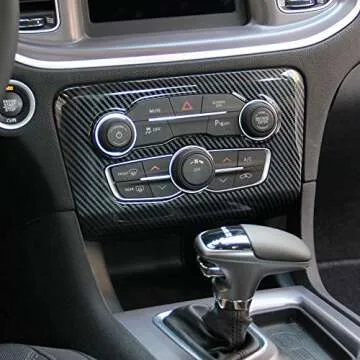 Crosselec Carbon Fiber Central Control A/C Panel Cover Trim for Dodge Charger 2015-2023