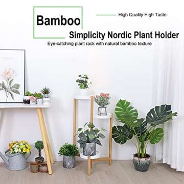 Unho 3-Tier Bamboo Plant Stand - Stylish Indoor Planter Holder