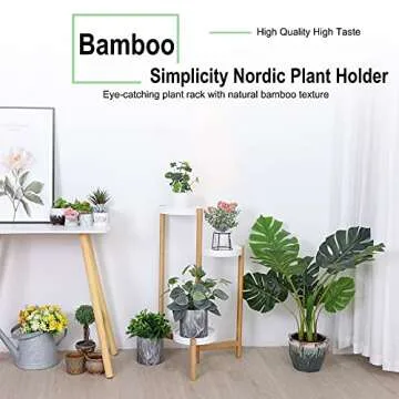 Unho 3-Tier Bamboo Plant Stand - Stylish Indoor Planter Holder