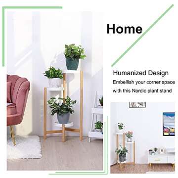 Unho 3-Tier Bamboo Plant Stand - Stylish Indoor Planter Holder