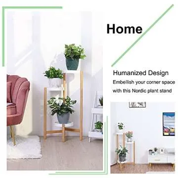 Unho 3-Tier Bamboo Plant Stand - Stylish Indoor Planter Holder
