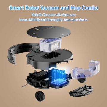 MANVN Robot Vacuum & Mop Combo for Hard Floors & Pet Hair