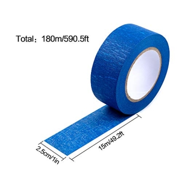 Vibrant 12 Roll Rainbow Masking Tape for Arts and Crafts