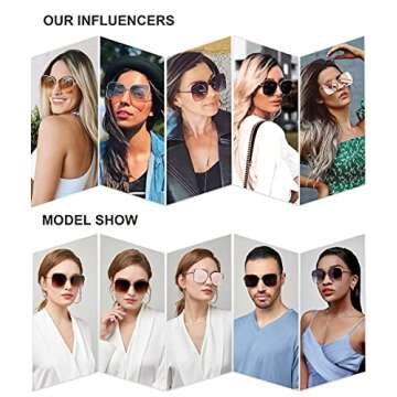 SOJOS Classic Trendy Square Oversized Blue Light Computer Glasses Large Clear Lens Eyewear Frame SJ1082, Gold/Clear