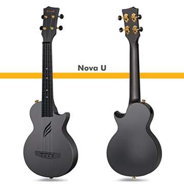 Enya Concert Ukulele Nova U 23’’ Carbon Fiber Travel Ukulele with Beginner Kit includes online l...