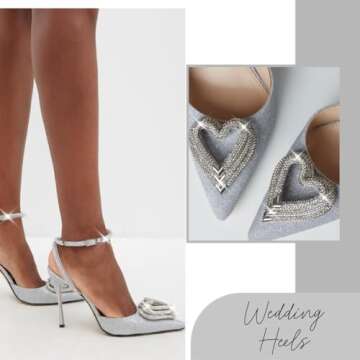 EQAUDES Rhinestone Wedding Heels - Stylish Stiletto Comfort