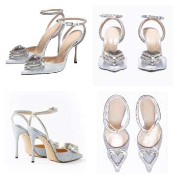 EQAUDES Rhinestone Wedding Heels - Stylish Stiletto Comfort