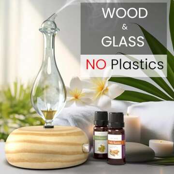 ArOmis Aromatherapy Diffuser - (Orbis Lux Merus) Premium Wood & Glass Essential Oil Nebulizer - Professional Grade Waterless Diffuser - No Heat No Plastics