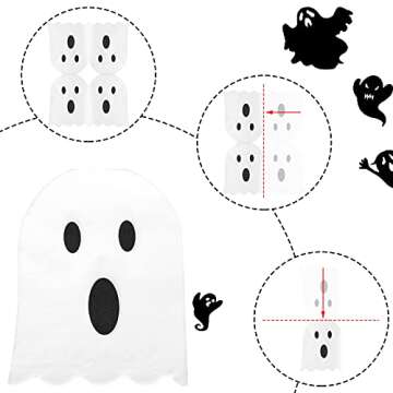 100 Pieces Ghost Napkins Halloween Napkins White Ghost Folded Halloween Napkins Disposable 2 Ply Halloween cocktail Napkins Tableware Decoration for Home Dinner Holiday Party Supplies(Basic)