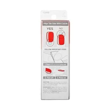 KISS imPRESS Color No Glue Mani 30 Pcs Press On Nails, Solid Red, Short Size, Squoval Shape, Simple Peel & Press Easy Apply, Hassel-Free Removal, Essential Tools Included