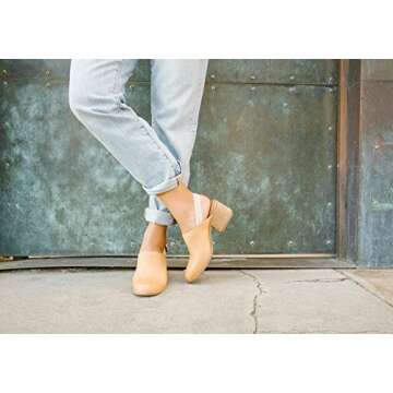 TOMS Leila Slingback Booties for Women in Honey Leather