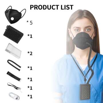 Electric Wearable Air Purifier Mask with HEPA Filter