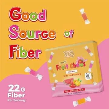 ChocZero Chewy Candy Variety Pack, Sugar Free, All Natural, Vegan, Orange Strawberry and Watermelon Candy, 3.5 Ounce (Pack of 1)