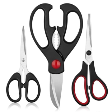 QtoiKce Kitchen Shears Set - 3 Pack Utility Scissors