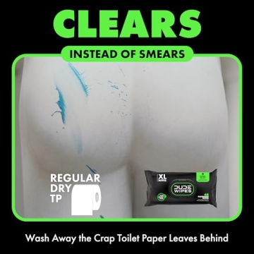 DUDE Wipes Flushable - Herbal Extra-Large Wet Wipes - 6 Pack