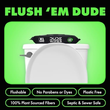 DUDE Wipes Flushable - Herbal Extra-Large Wet Wipes - 6 Pack