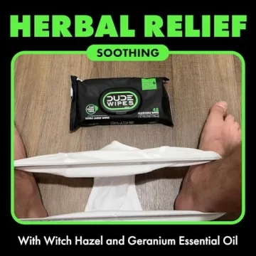 DUDE Wipes Flushable - Herbal Extra-Large Wet Wipes - 6 Pack
